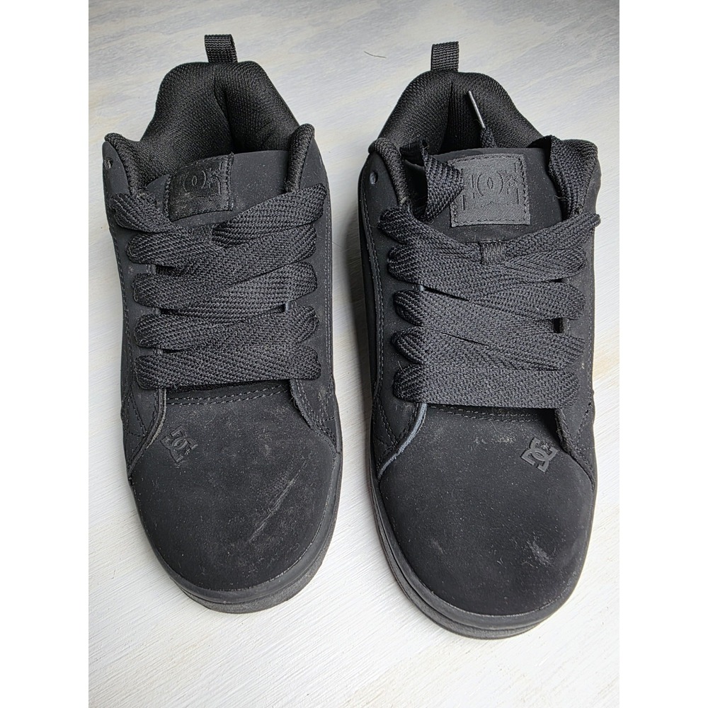 Worn 1X DC Mens Court Graffik Skate Shoes Black 8 US Lace-Up Casual Sneakers